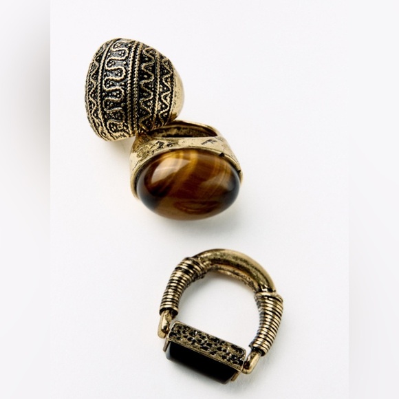 🔥🔥zara 3 pack stone rings - Picture 2 of 4
